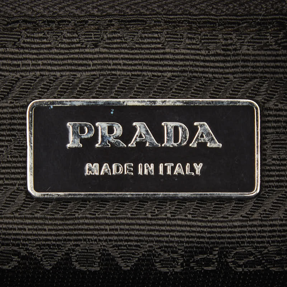 Prada Triangle Plate Crossbody Shoulder Bag Brown Leather - Picture 9 of 10